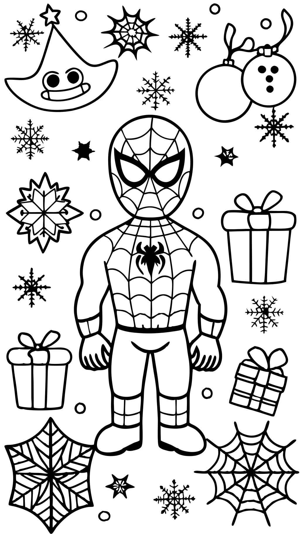 coloriages de Noël Spiderman